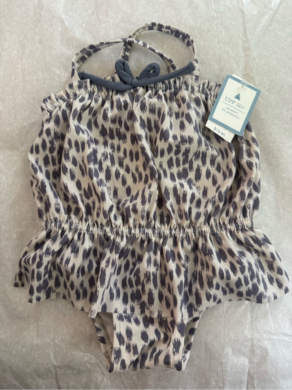 Baby Gap Newborn 0-6 Months Girls UPF 50+ Leopard Print One-Piece Swimsuit NWT